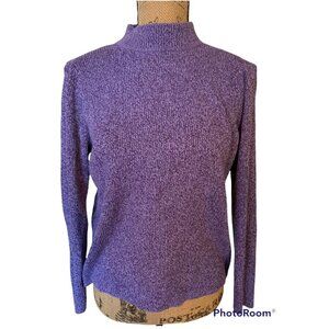 🍒 2/$20 🍒 Purple Karen Scott Mock Turtle Neck Petite Large